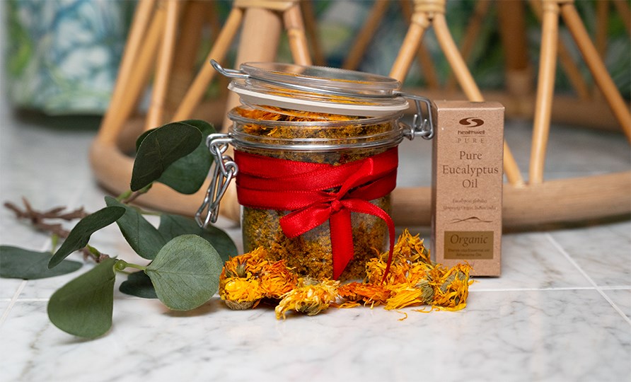 Body scrub with nourishing ingredients.
